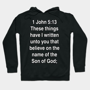 1 John 5:13  Bible Verse Typography KJV Hoodie